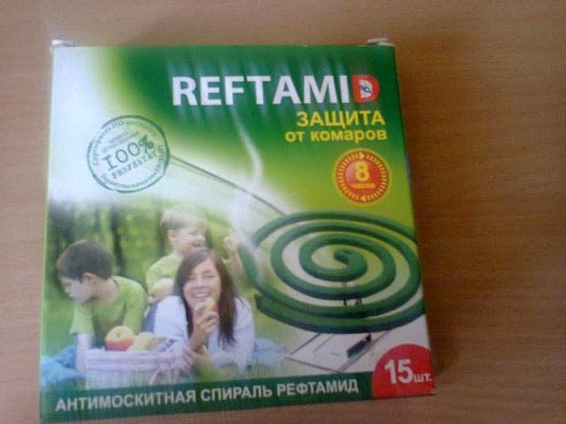 Антимоскитная спираль REFTAMID — фото из отзыва «Защищает» (1 из 2)