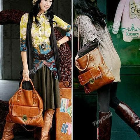 PU Leather Shoulder Bag Messenger Bag Handbag — фото из отзыва «Bag Handbag Aslant Bag for Women NFN-141414» (1 из 3)