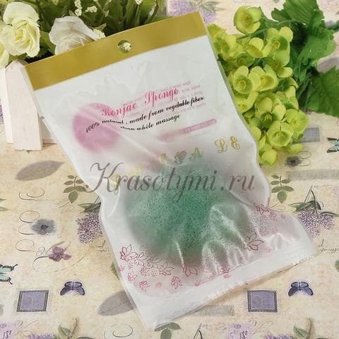 Спонж конняку Konjac  — фото из отзыва «Очень довольна  качеством и эффектом» (2 из 2)