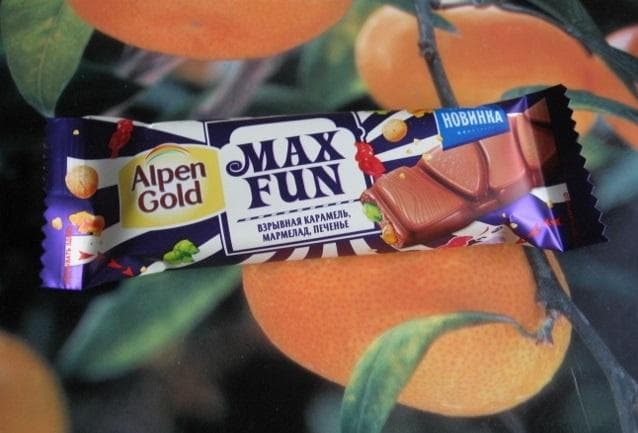 Шоколадный батончик Alpen Gold MaxFun — фото из отзыва «Сочетание любимых сладостей»