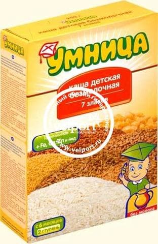 Детская каша "Умница" — фото из отзыва «Моему сыну только она и нравилась»