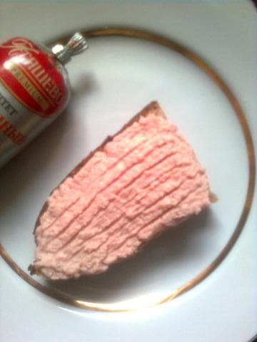 Мясосодержащий продукт. Колбасное изделие варёное. Паштет "Печёночный". Атяшево. Premium. — фото из отзыва «Лёгкий вкус печени»