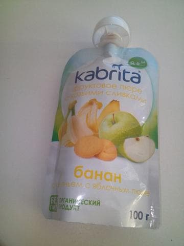 Фруктовое пюре Kabrita — фото из отзыва «Вкусно и полезно, а главное, без ГМО» (1 из 2)