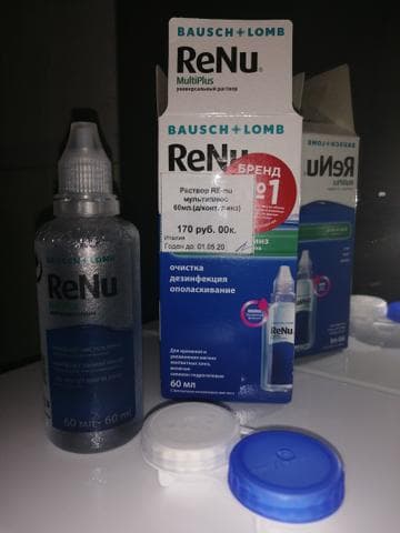 Раствор для линз ReNu Multiplus — фото из отзыва «Проверенное средство для силикон-гидрогелевых линз»