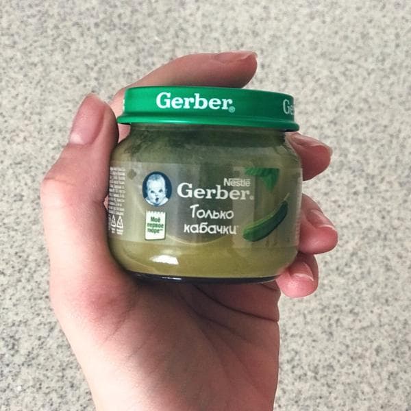 Пюре Gerber кабачок — фото из отзыва «Кабачок-кабачок полезай ка ко мне в рот»