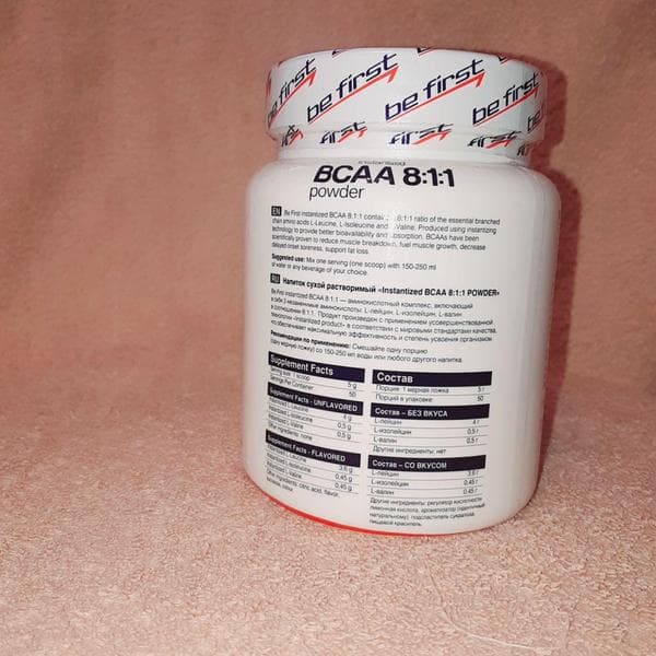 Be First BCAA 8:1:1 Instantized powder 250 гр — фото из отзыва «Отличный комплекс аминокислот» (1 из 3)