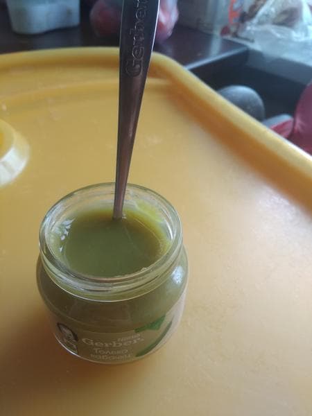 Пюре Gerber кабачок — фото из отзыва «Хороший состав, насыщенный вкус кабачка»