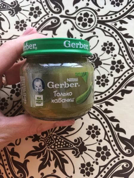 Пюре Gerber кабачок — фото из отзыва «Зелененькое и жидкое кабачковое пюре»