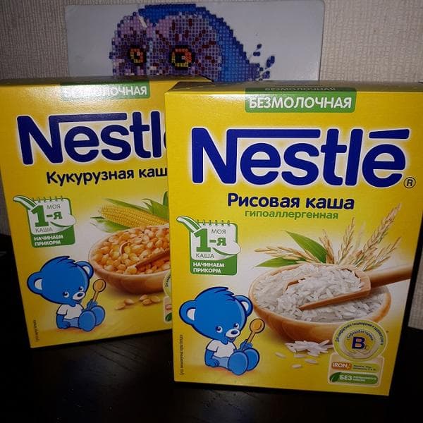 Nestle безмолочная рисовая каша — фото из отзыва «Для хорошего начала прикорма»