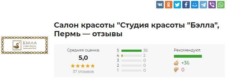 Салон красоты "Студия красоты "Бэлла", Пермь — фото из отзыва «Отзыв о Центре красоты и здоровья Бэлла»