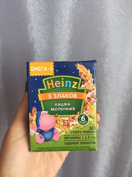 Молочная кашка Heinz — фото из отзыва «Для ужина и спокойного сна»