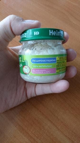 Heinz детское пюре курочка — фото из отзыва «Пробовать мясо начали именно с него» (2 из 2)
