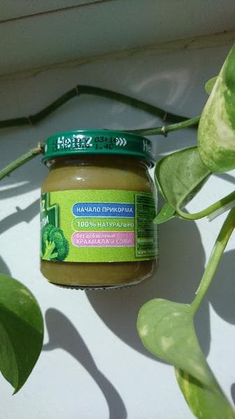 Детское пюре Heinz брокколи — фото из отзыва «Идеально для начала прикорма» (1 из 2)