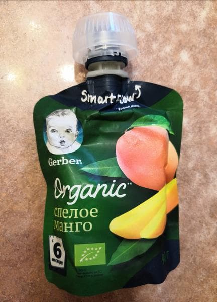 Пауч Gerber organic Спелое манго — фото из отзыва «Интересная новинка от Gerber»