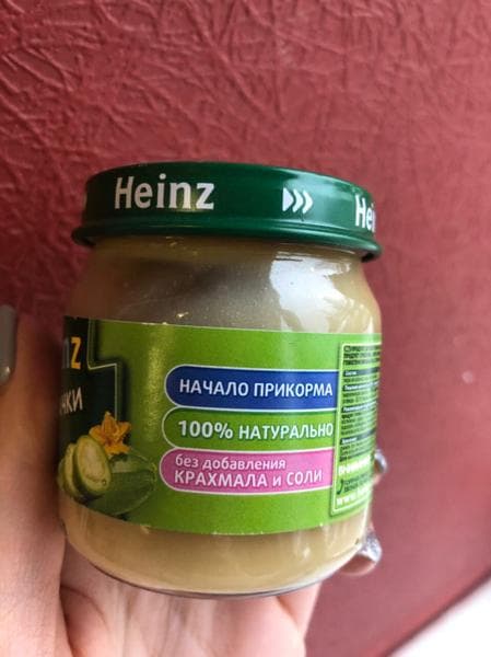 Овощное пюре Heinz "Кабачки" — фото из отзыва «Полюбили с первой ложки» (2 из 3)