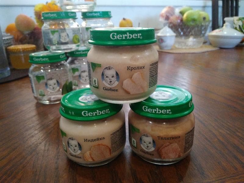Мясные пюре Gerber — фото из отзыва «Всегда под рукой»
