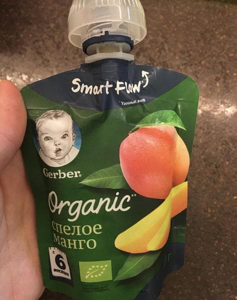 Пауч Gerber organic Спелое манго — фото из отзыва «Вкусно и удобно»
