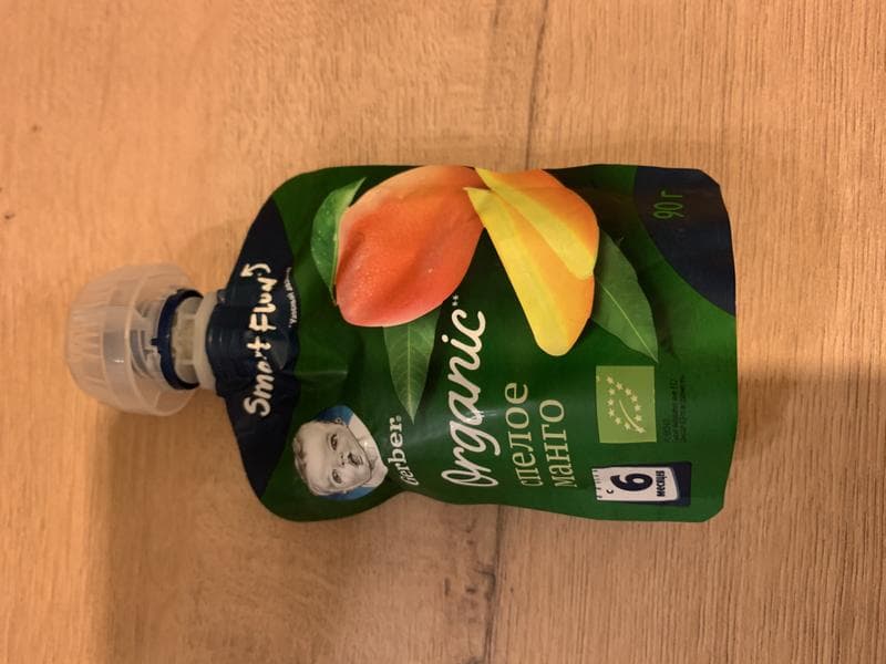 Пауч Gerber organic Спелое манго — фото из отзыва «Натуральное лакомство для маленького ребёнка»