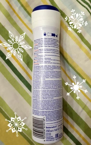 Дезодорант-антиперспирант Nivea ЭФФЕКТ ПУДРЫ СПРЕЙ — фото из отзыва «Легендарность и эффективность в одном флаконе.» (4 из 4)
