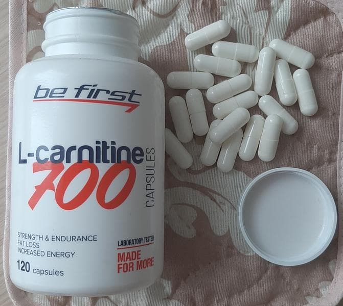 Be First L-Carnitine Capsules 700 мг 120 капсул — фото из отзыва «Помогает и мне и организму в целом.»