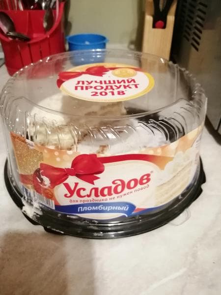 Торт Пломбирный  "УСЛАДОВ" — фото из отзыва «Вкусный, но много крема!» (4 из 4)
