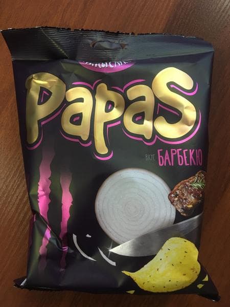 Чипсы Papas с луком Барбекю — фото из отзыва «Вкусные чипсы со вкусом барбекю» (3 из 3)