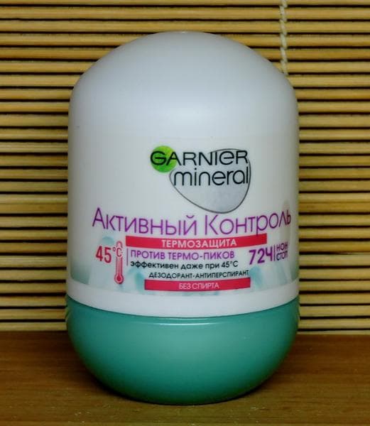 Дезодорант-антиперспирант шариковый Garnier Mineral. Активный контроль. Термозащита. — фото из отзыва «Хорошая защита, приятный аромат.» (2 из 2)