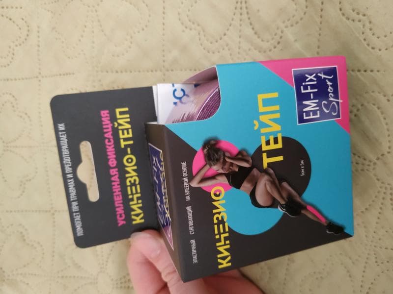 Кинезио тейп Em-Fix Sport — фото из отзыва «Отличные тейпы, не чувствуются на коже.»