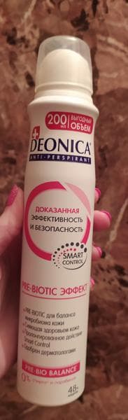 Антиперспирант спрей DEONICA PRE-BIOTIC Эффект PRE-BIO BALANCE — фото из отзыва «Пахнет малинкой» (1 из 4)