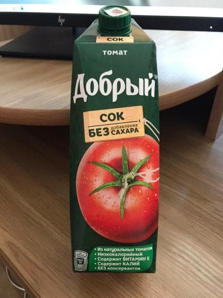 Сок Добрый Томат 1л — фото из отзыва «Для ценителей томатного сока»