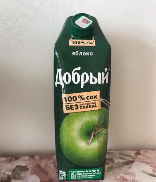 Сок Добрый Яблоко — фото из отзыва «С удовольствием пьем»