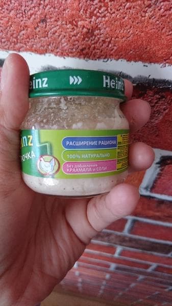 Heinz детское пюре курочка — фото из отзыва «Вкусное пюре из курочки от Heinz» (2 из 3)