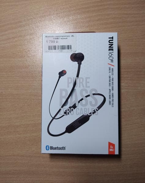 Наушники JBL T160BT — фото из отзыва «Хорошие наушники для тренировок.» (1 из 3)