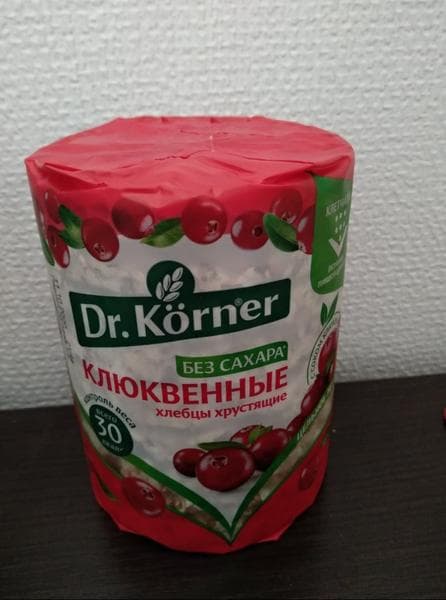 Dr. Korner хлебцы клюквенные — фото из отзыва «Замена чипсам или поп-корну» (1 из 2)