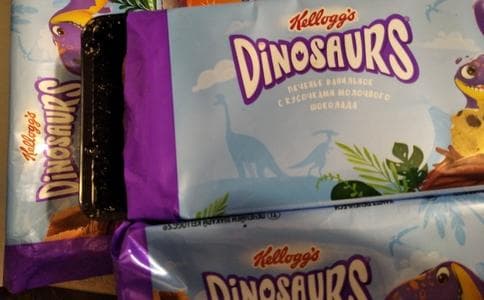 Печенье Kellogg’s Dinosaurs сдобное ванильное — фото из отзыва «Вкусные печенья с кусочками молочного шоколада» (1 из 3)