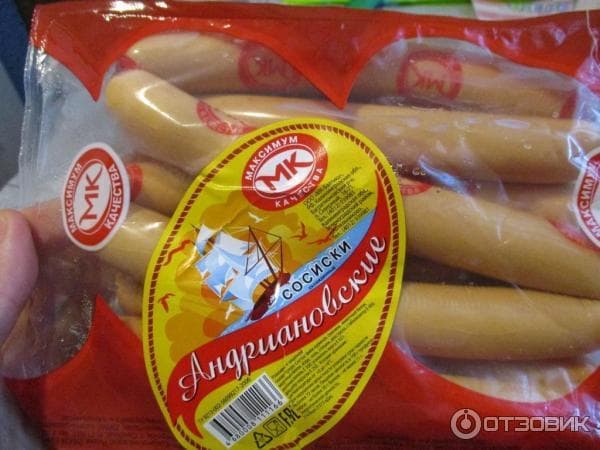 Сосиски Андрияновские — фото из отзыва «Неплохие сосиски, нежный вкус и приятный аромат» (2 из 2)