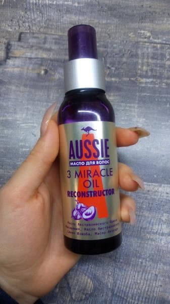 Масло для волос Aussie 3 Miracle oil reconstructor — фото из отзыва «Временное решение проблемы» (2 из 2)