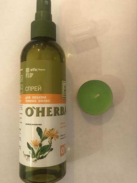 Спрей для объёма волос O’Herbal Volume Boost — фото из отзыва «Спрей для придания объёма тонким волосам»