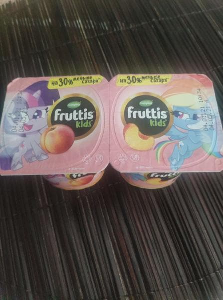 Fruttis Kids 2% 110 г персик — фото из отзыва «Fruttis Kids персиковый –детский йогурт, который нравится и » (6 из 6)
