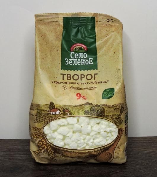 Творог  "Село зелёное" 9% — фото из отзыва «Очень крупное зерно.» (2 из 2)