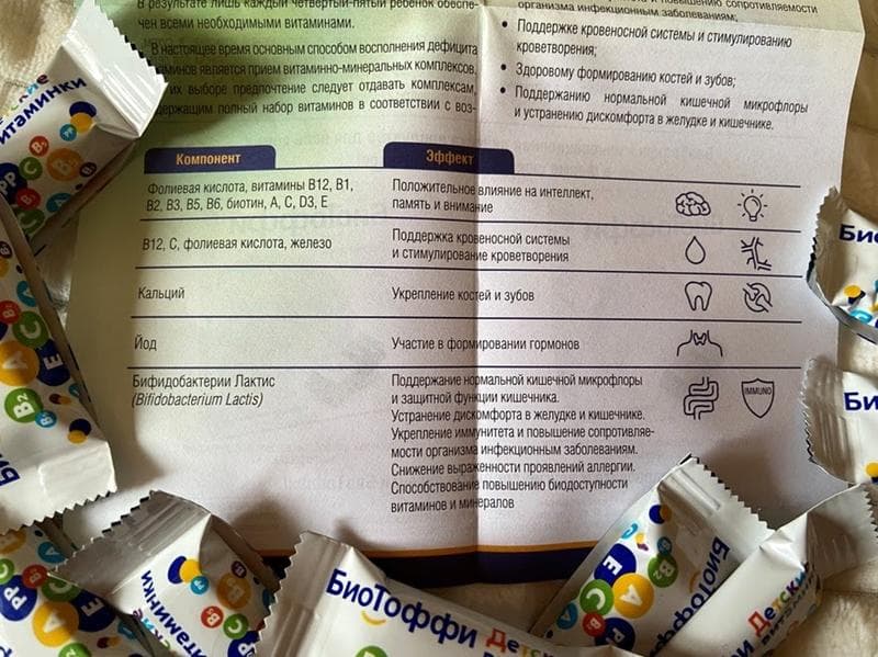 БиоТоффи детские витаминки — фото из отзыва «Полезные и  вкусные витаминки для детей» (4 из 5)