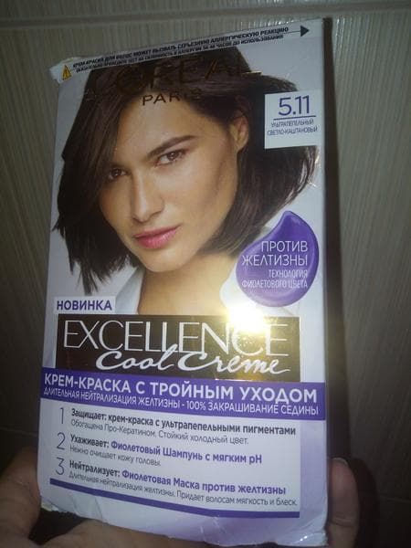 Краска для волос Loreal Excellence — фото из отзыва «Приятная в использовании.»