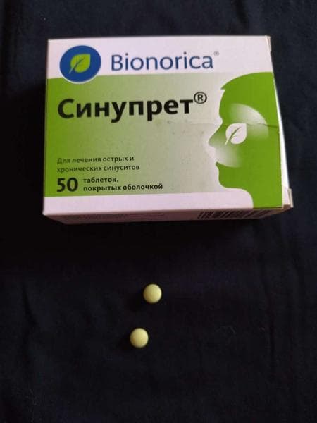 Таблетки Синупрет Bionorica — фото из отзыва «Лучший препарат от насморка!» (1 из 3)