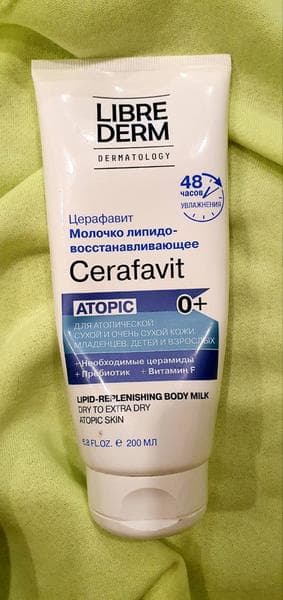 Молочко LIBREDERM CERAFAVIT липидовосстанавливающее с церамидами и пребиотиком — фото из отзыва «CERAFAVIT молочко - нежнейшее эффективное молочко для сухой » (4 из 4)