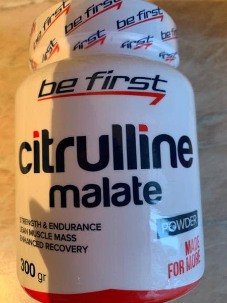 Be First Цитруллин Citrulline Malate Powder 300 гр — фото из отзыва «Когда мне нужно подсушиться и набрать мышечную массу всегда »