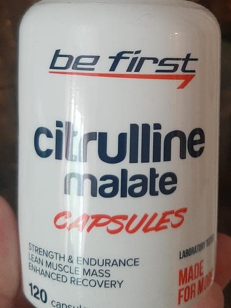 Be First Цитруллин Citrulline Malate Capsules 120 — фото из отзыва «Помогает улучшить показатели.»