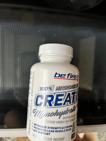 Be First Креатин Creatine Monohydrate Capsules 120 — фото из отзыва «Мышцы лучше прорабатываются»