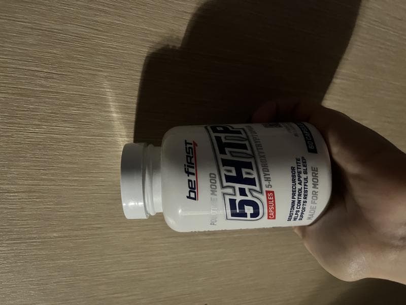 Be First 5-HTP (5-гидрокситриптофан) 60 капсул — фото из отзыва «За счет выработки Сератонина растет и работоспособность»