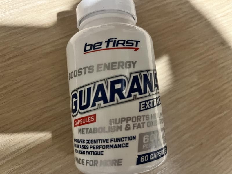 Be first guarana 60 капсул — фото из отзыва «Растительный энергетик, здорово тонизирует»