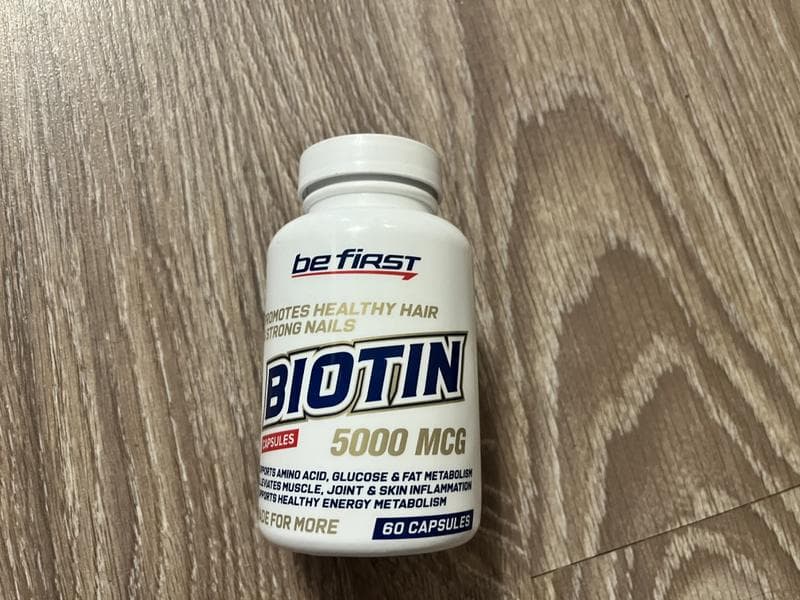 Be First Biotin (биотин) 60 капсул — фото из отзыва «Профилактика выпадения волос»